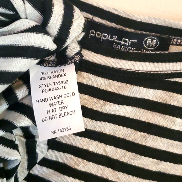 Popular Basics Women's Striped Tank Top Tunic - Picture 4 of 4